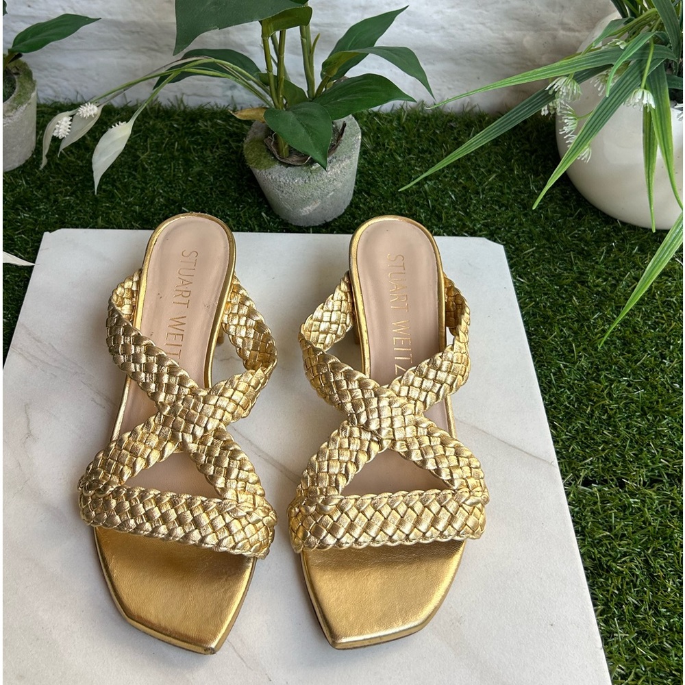 Stuart Weitzman Rosie Block Heel Slide Sandal - G… - image 7